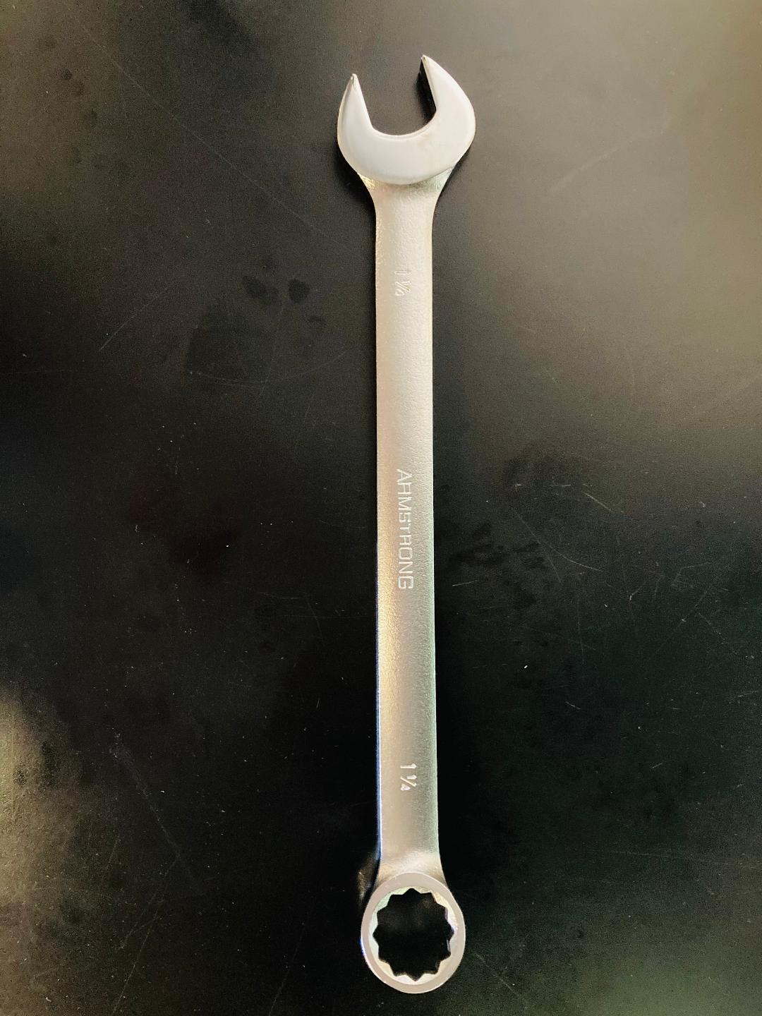 Armstrong 25-490 1-1/4″ Satin Chrome Long Pattern Combination Wrench 12 Point USA Supply