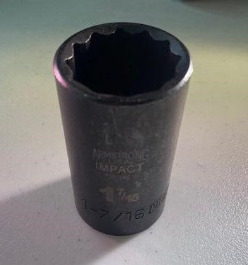 Armstrong 20-646 1/2″ Drive 12 Point 1-7/16″ Deep Impact Socket USA Fashion