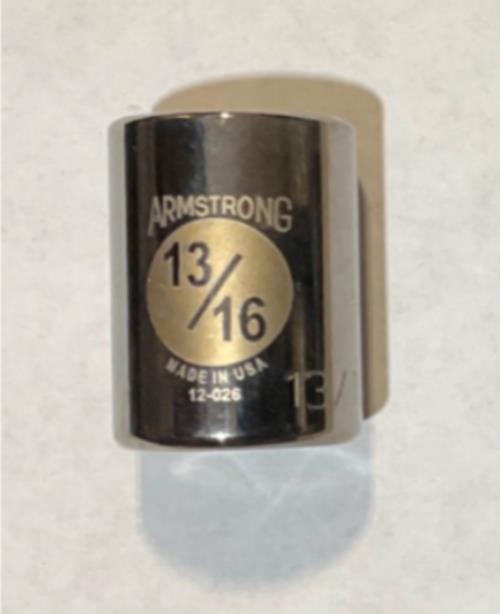 Armstrong 12-026 13/16” 6pt 1/2” Dr. Socket USA on Sale