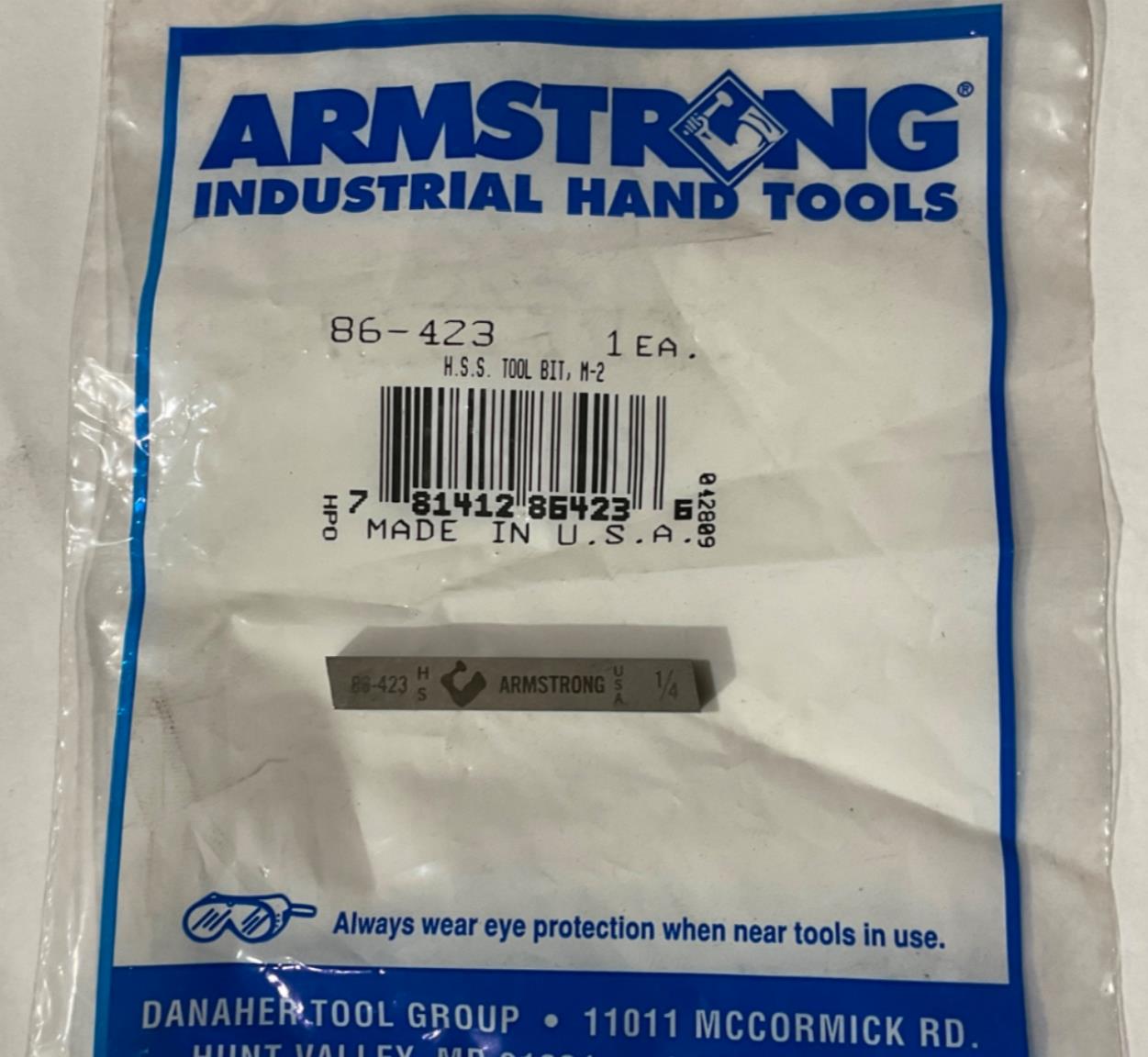 Armstrong 86-423 1/4 H.S.S. Tool Bit M-2 USA Online Sale