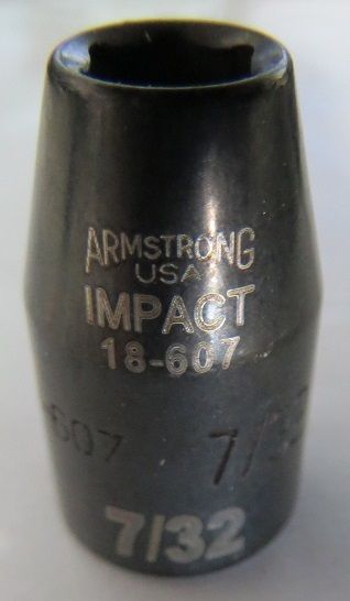Armstrong 18-607 1/4″ Drive 7/32″ Impact Socket 6pt. USA 3 Pks Hot on Sale