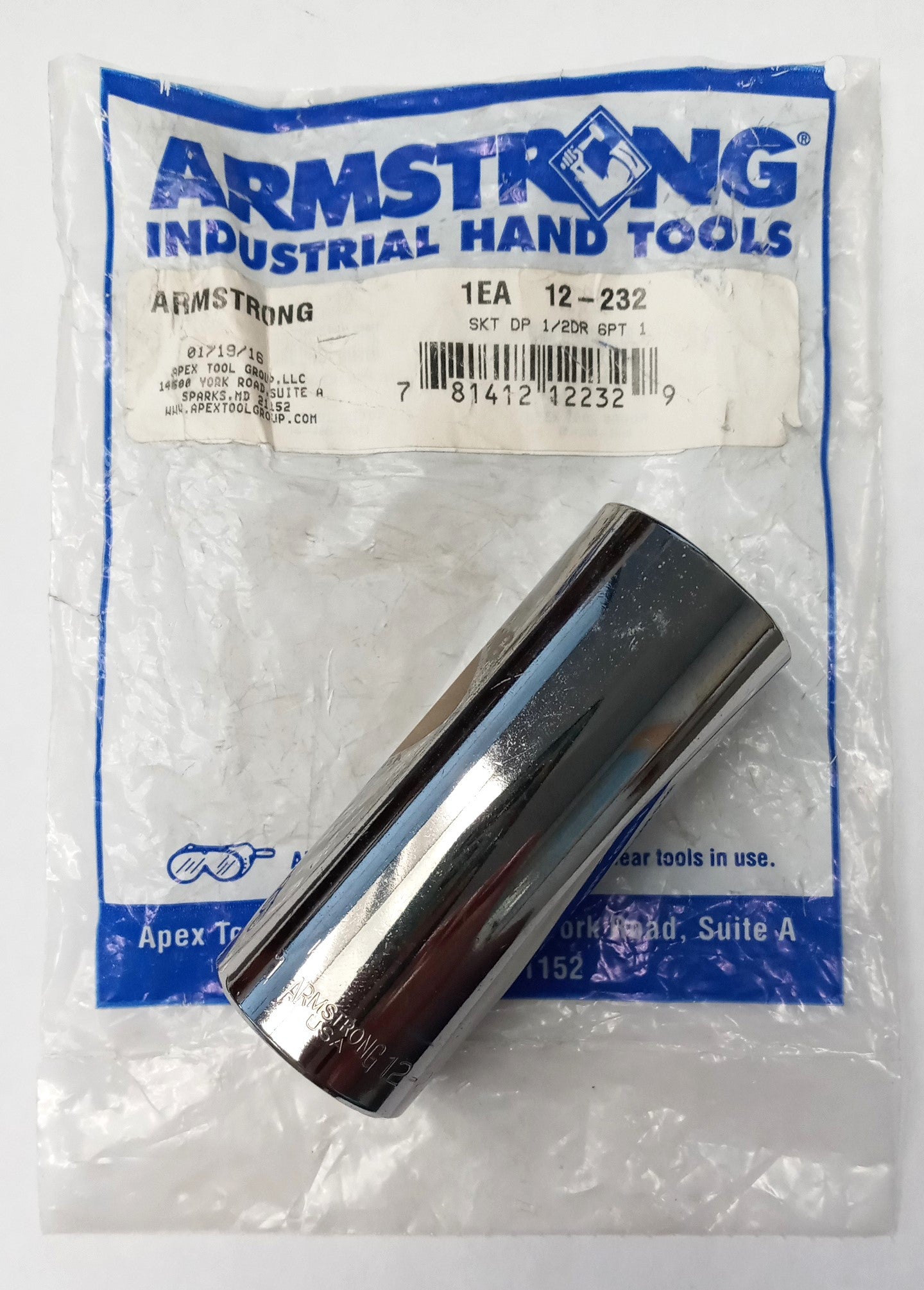 Armstrong 12-232 1/2″ Drive 1″ Deep Socket 6-Point USA Made Hot on Sale