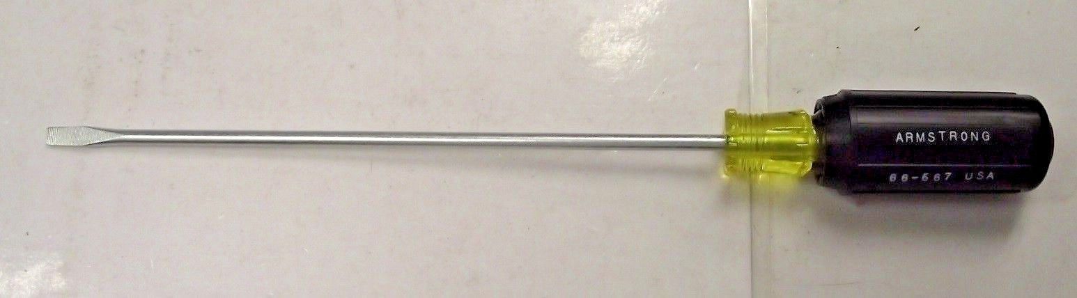 Armstrong 66-567 Straight Blade Screwdriver 3/16 x 8 Cushion Grip USA Made Fashion