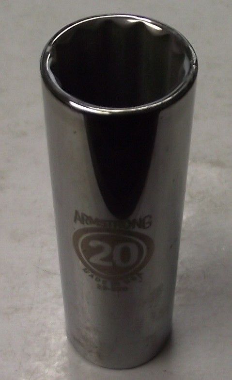 Armstrong 39-320 20mm 12 Point 1/2″ Drive Metric Deep Socket USA Hot on Sale
