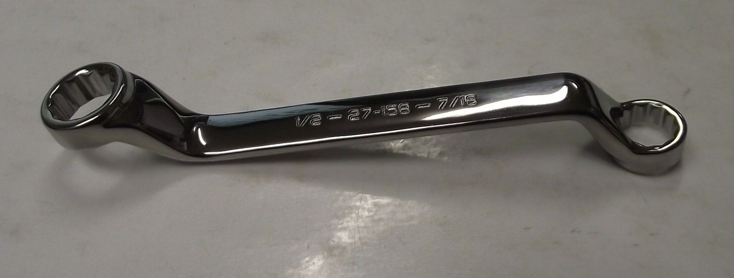 Armstrong 27-158 1/2″ x 7/16″  12 Pt Full Polish 45° Offset Long Box Wrench USA Sale
