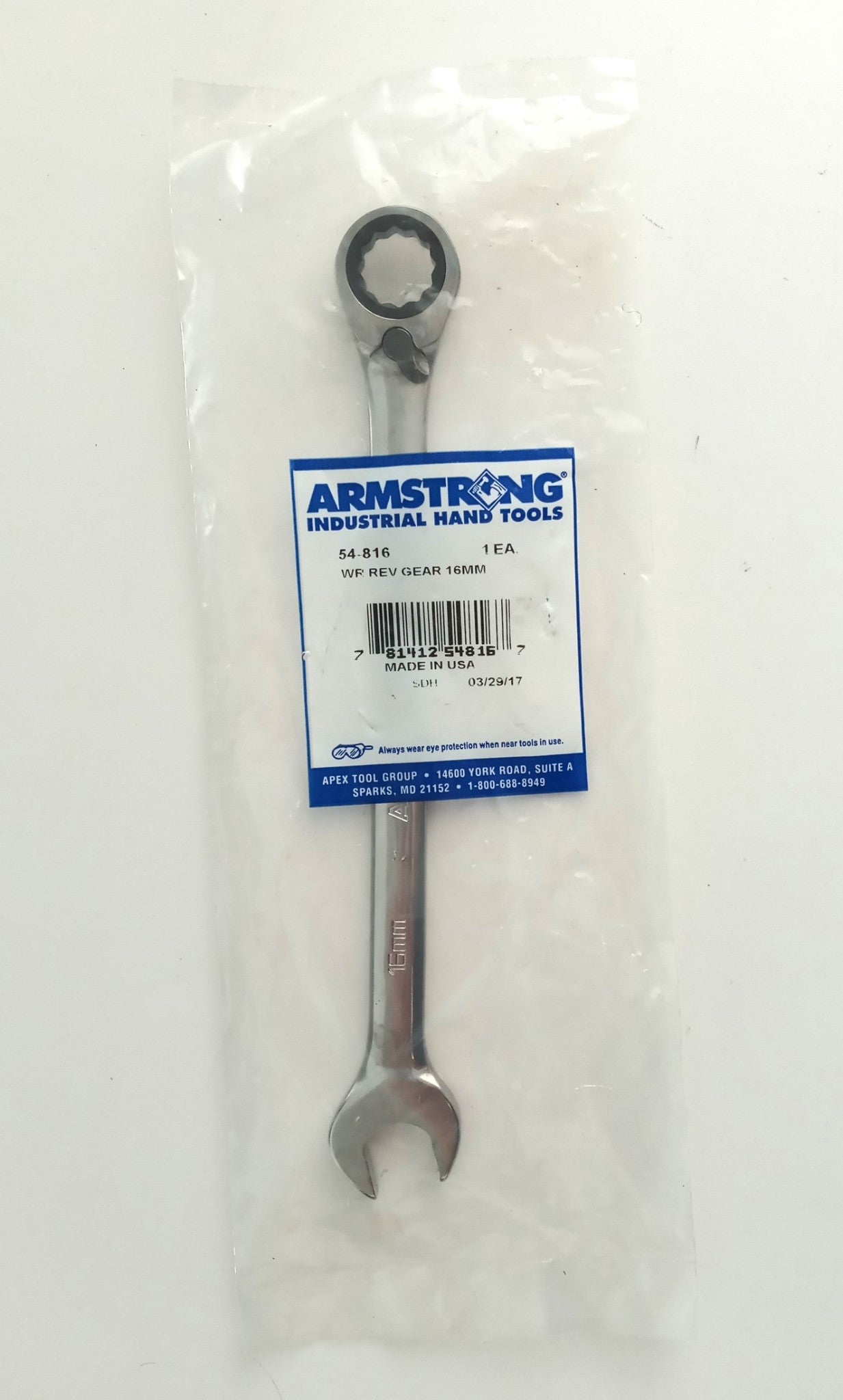 ARMSTRONG 54-816 16 MM Combination Reversible Ratcheting Wrench USA Discount