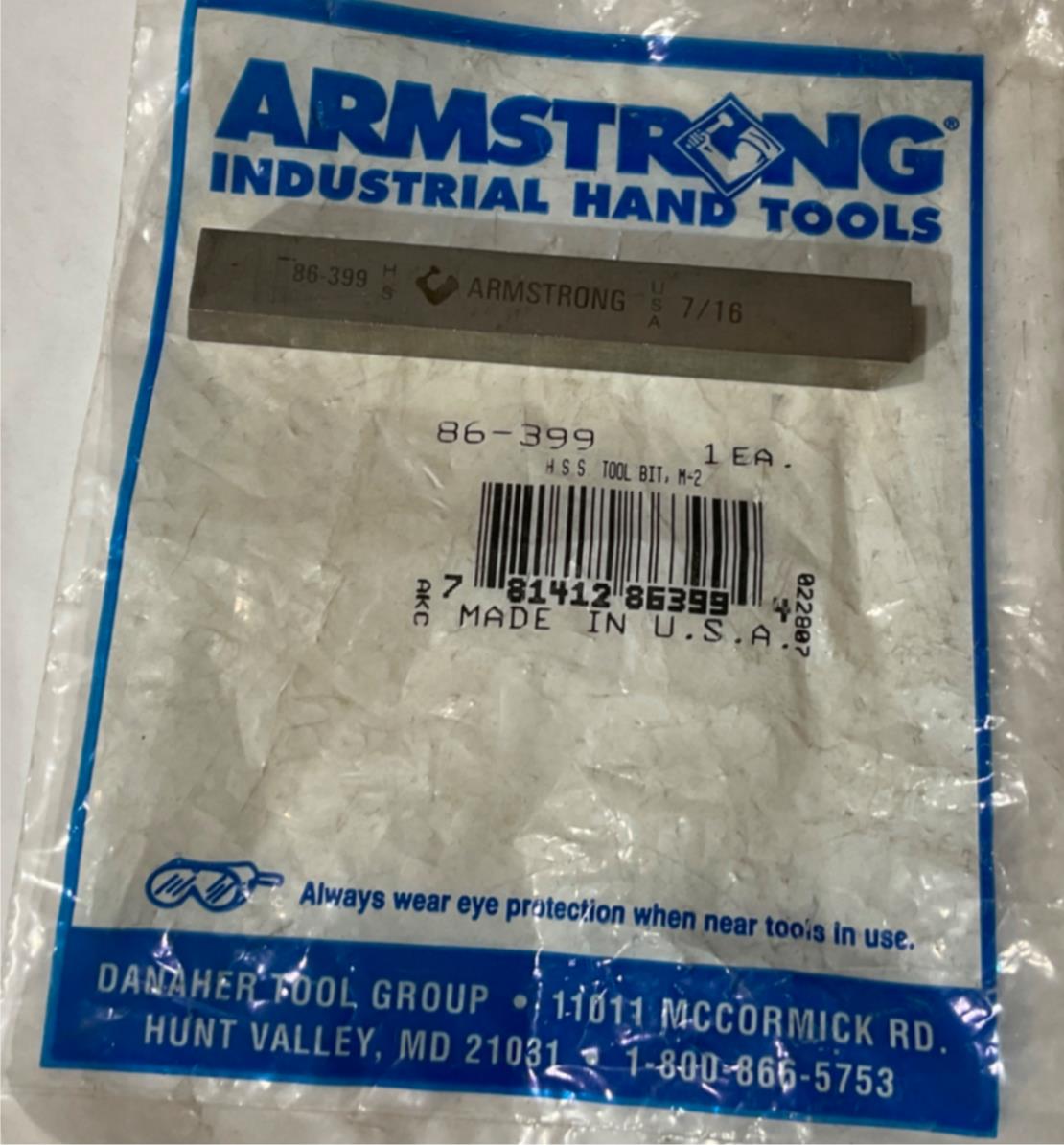 Armstrong 86-399 7/16 H.S.S. Tool Bit M-2 USA Supply