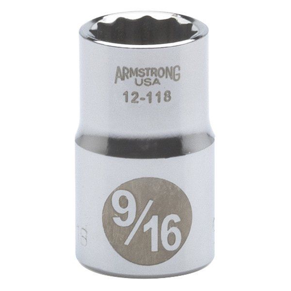 Armstrong 12-118 1/2″ 9/16″ Drive 12 Point Standard Socket USA on Sale