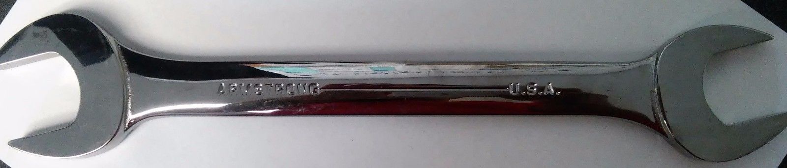 Armstrong 26-166 1-1/16″ x 1-1/8″ Full Polish Open End Wrench USA Hot on Sale