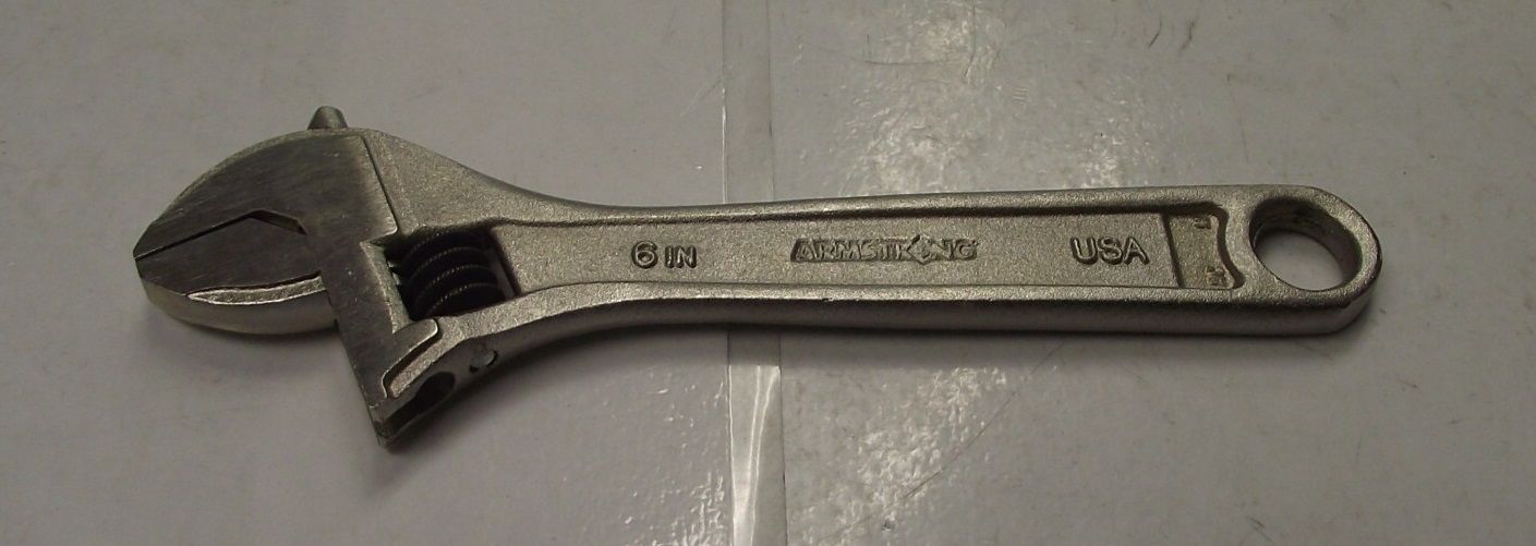 Armstrong 28-406 6″ Chrome Finish Wide Mouth Adjustable Wrench USA on Sale