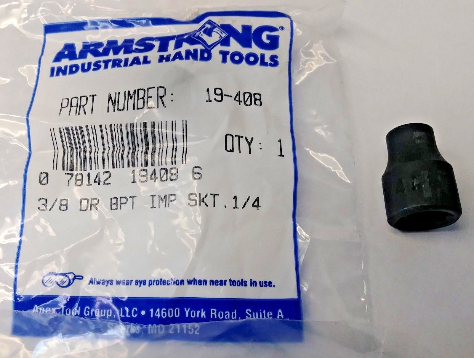Armstrong 19-408 3/8″ Drive 8 Point Impact Socket 1/4″ USA Online Hot Sale