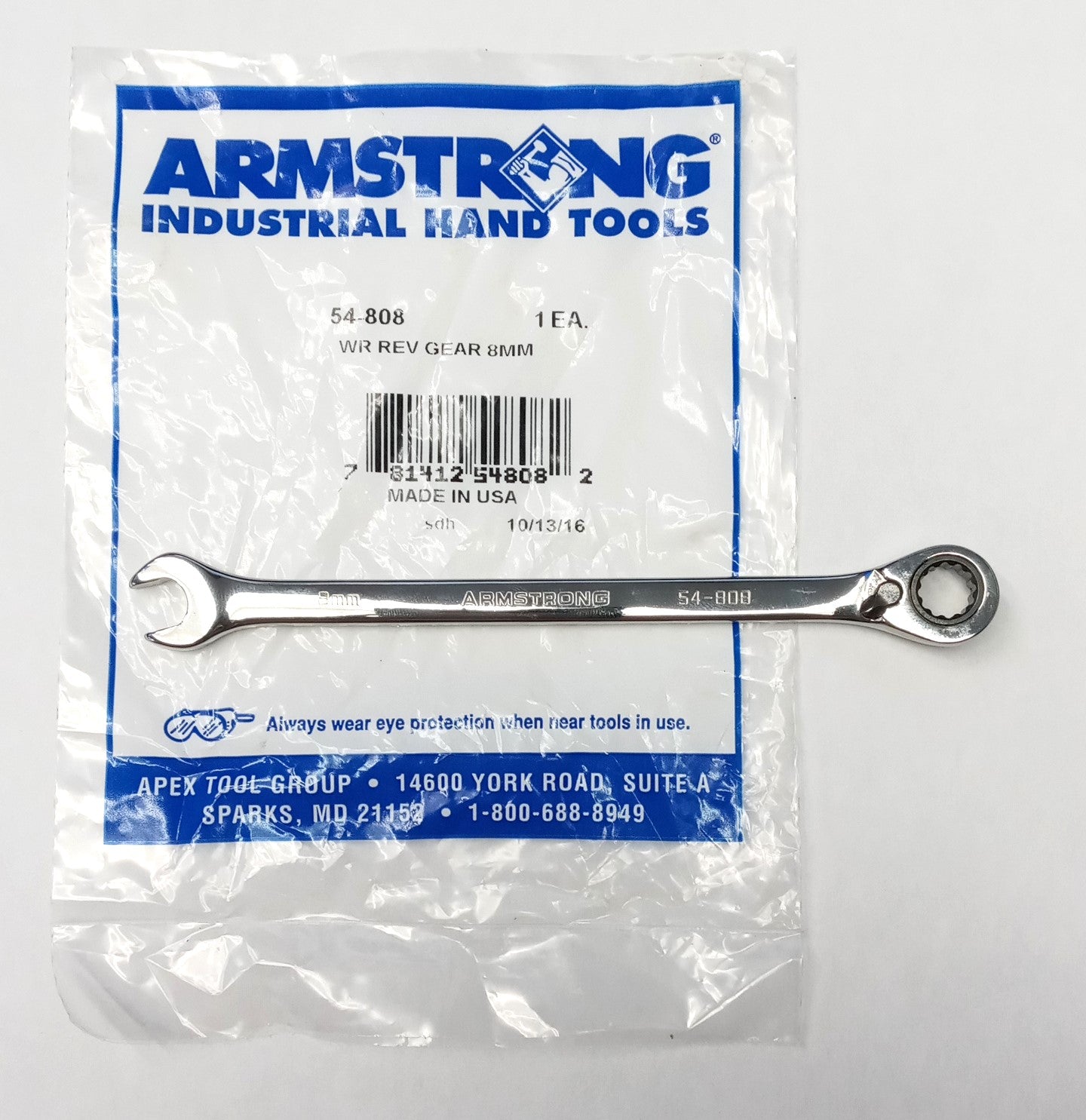 Armstrong 54-808 8mm Reversible Ratcheting Comb. Wrench USA (read description) Hot on Sale