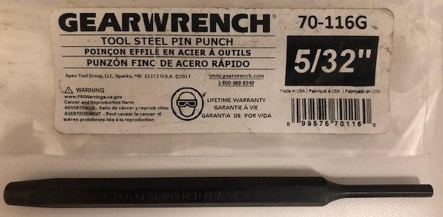 Armstrong 70-116G 5/32″ x 5/16″ x 5″ Tool Steel Pin Punch USA Sale