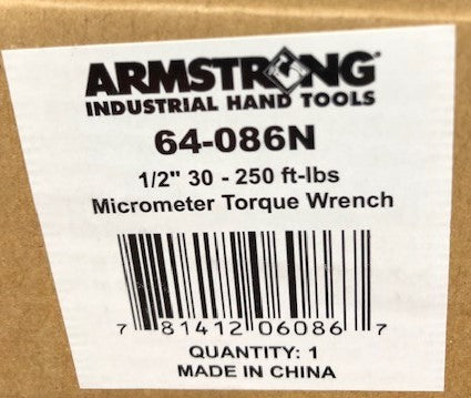 Armstrong 64-086N 1/2″ Drive Micrometer Torque Wrench 30-250ft/lb Online