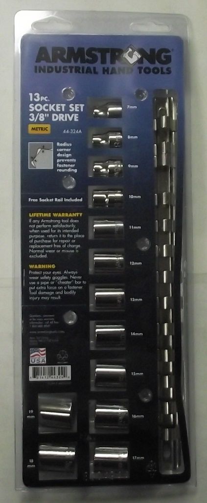 Armstrong 44-324A 13 Piece 3/8″ Drive 12 Point Metric Socket Set USA Discount