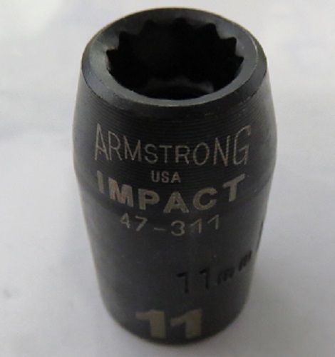 Armstrong 47-311 1/2 Drive 11MM Impact Socket 12PT USA Online now