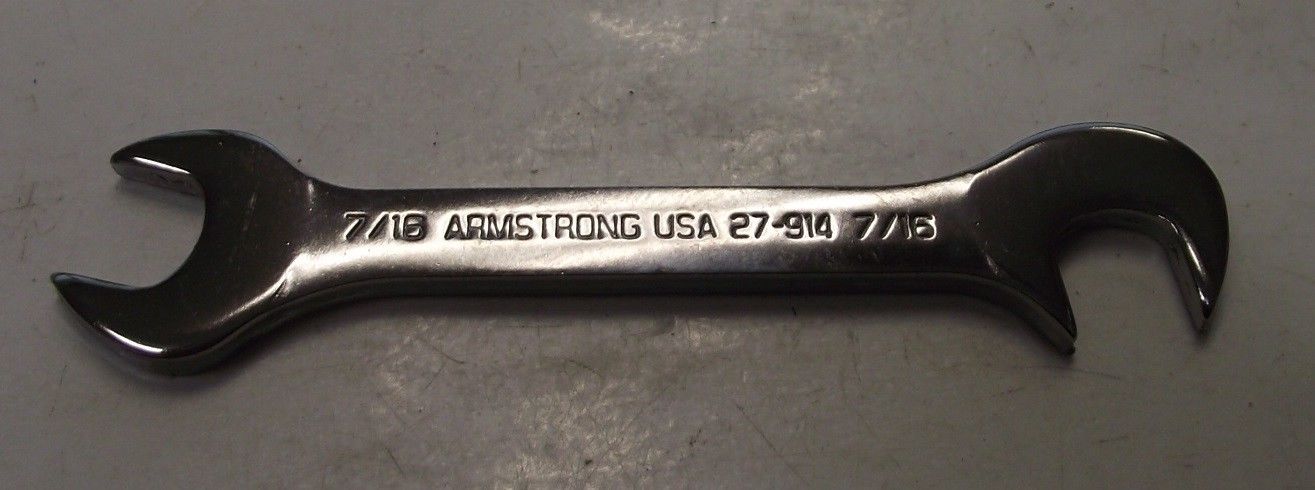 Armstrong 27-914 7/16 Open End Full Polish 15 And 80° Miniature Angle Wrench USA Discount