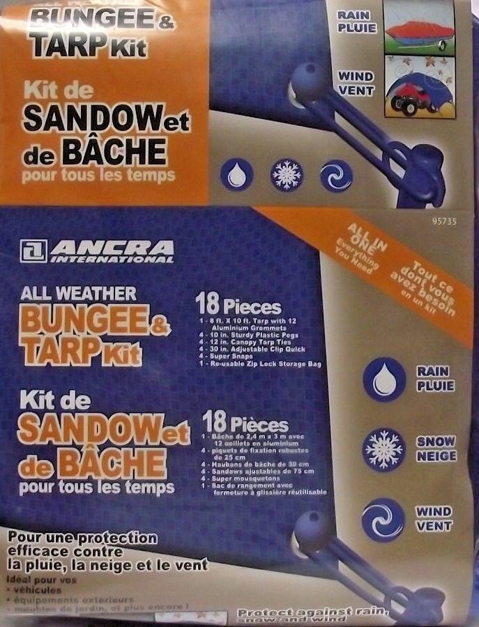 Ancra 95735 All Weather Bungee & Tarp Kit 18 PC, Bagged 8′ x 10′ Online Sale
