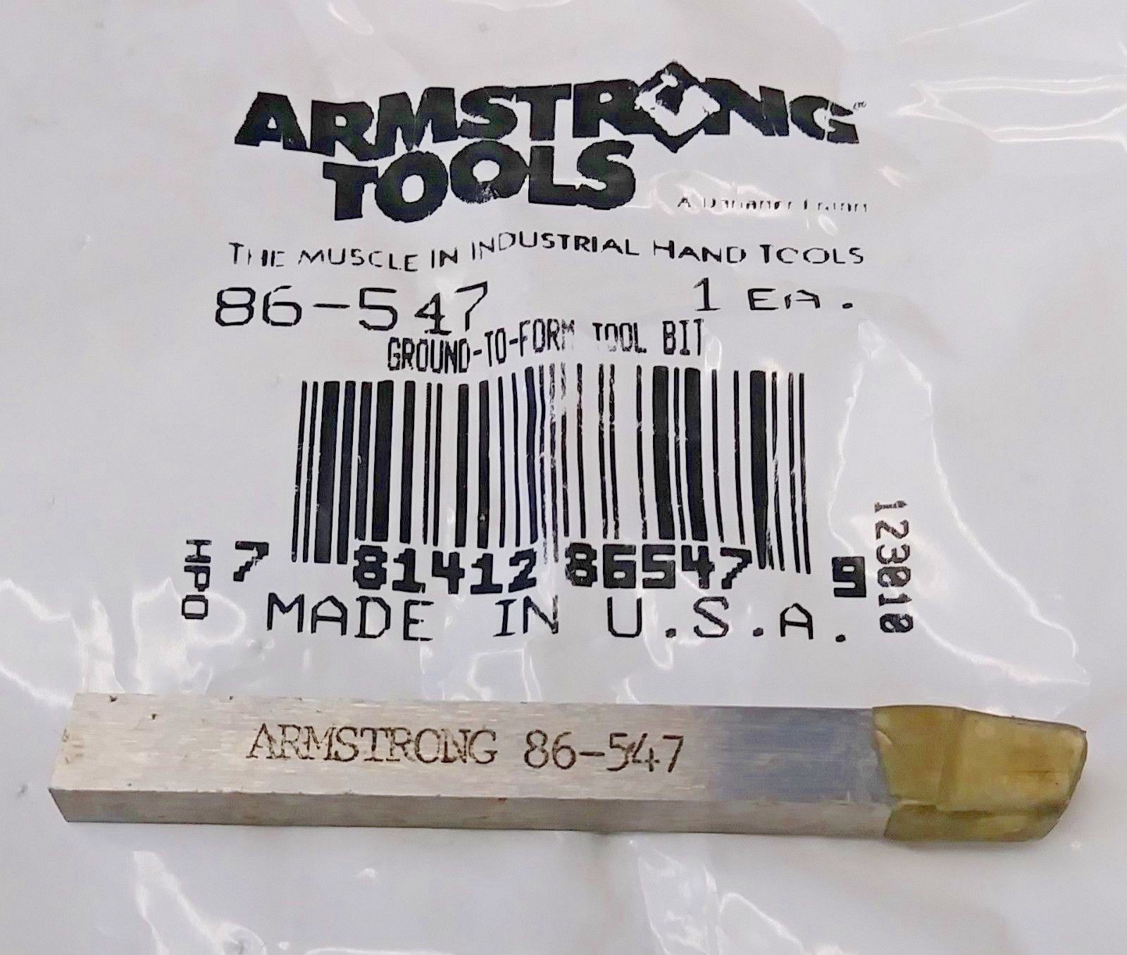 Armstrong 86-547 Ground-To-Form Tool Bit 1/4″ Square USA Supply