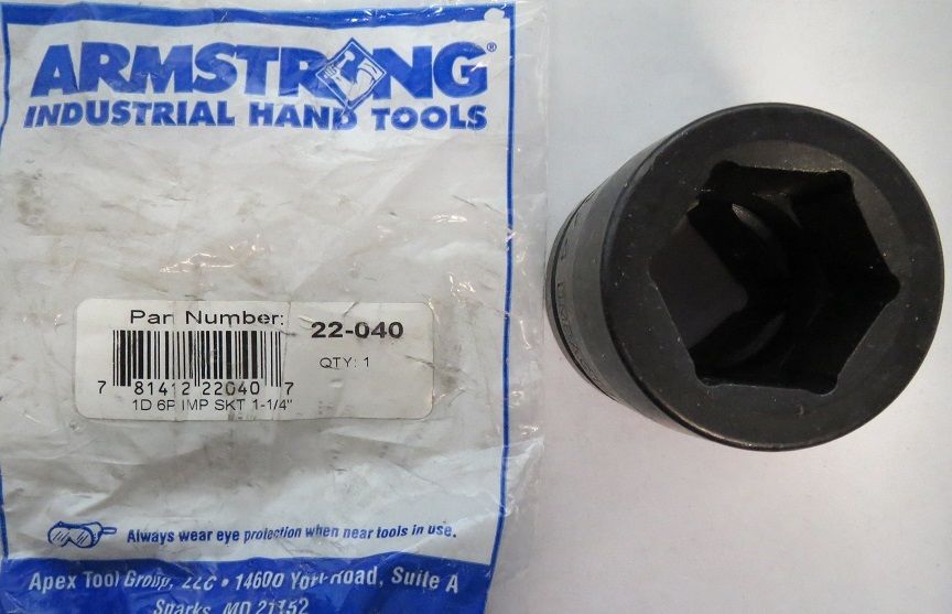 Armstrong 22-040 1-1/4″ 1″ Drive 6PT Impact Socket USA Online now