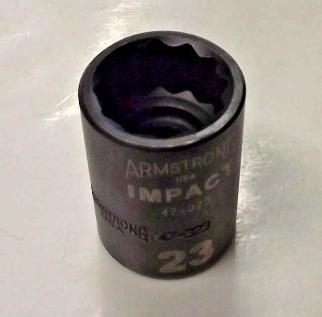 Armstrong 47-323 1/2 Drive 23mm 12pt. Impact Socket USA Fashion