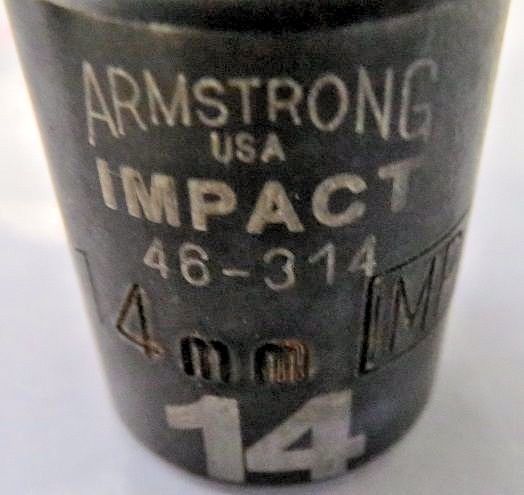 Armstrong 46-314 3/8″ Drive 14mm Impact Socket 12pt. USA Fashion