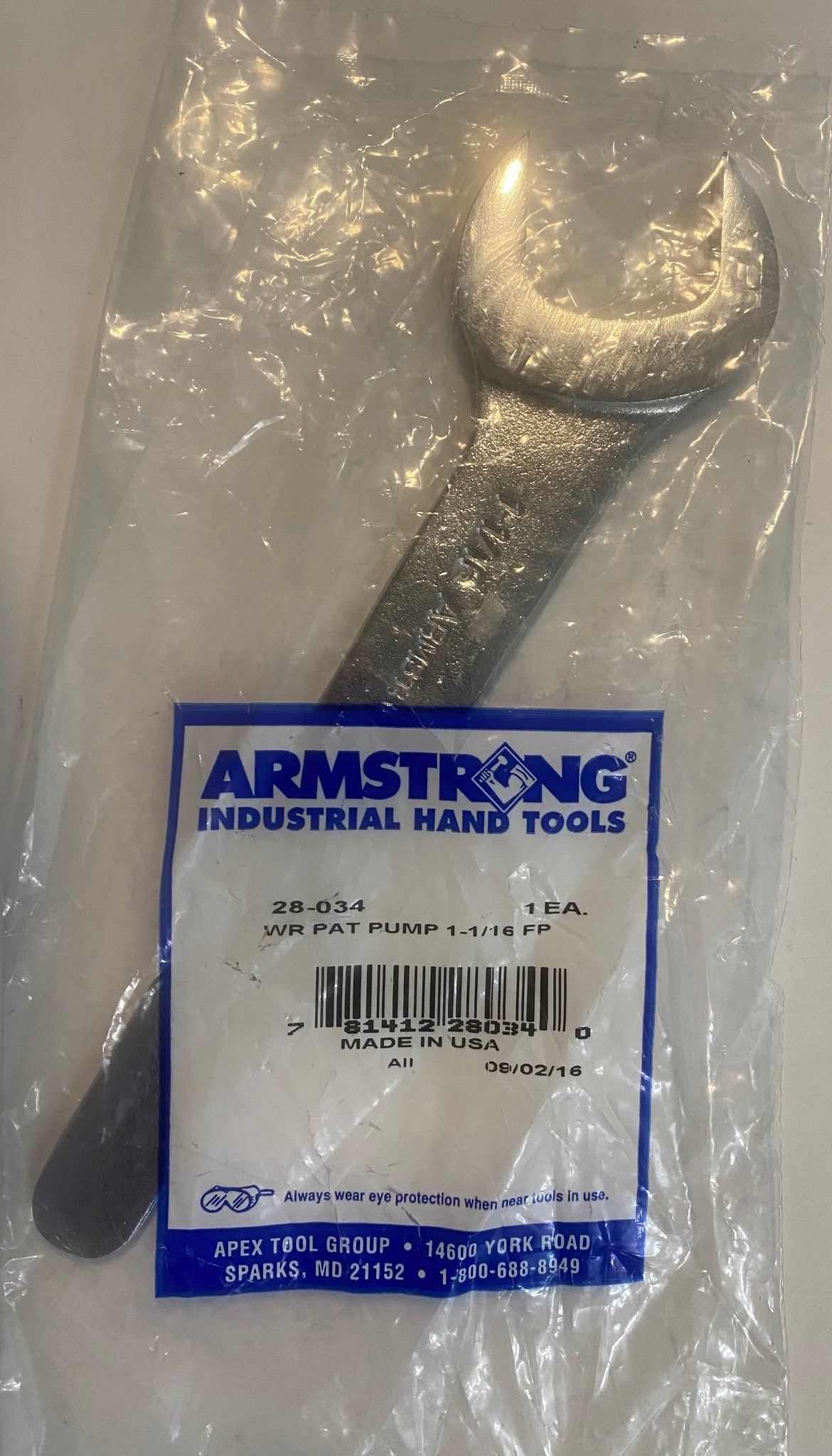 Armstrong 28-034 Service Pump Wrench 1-1/16″ Chrome Thin Pattern USA Online