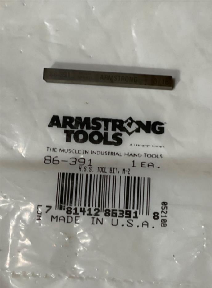 Armstrong 86-391 3/16 H.S.S. Tool Bit M-2 USA Fashion