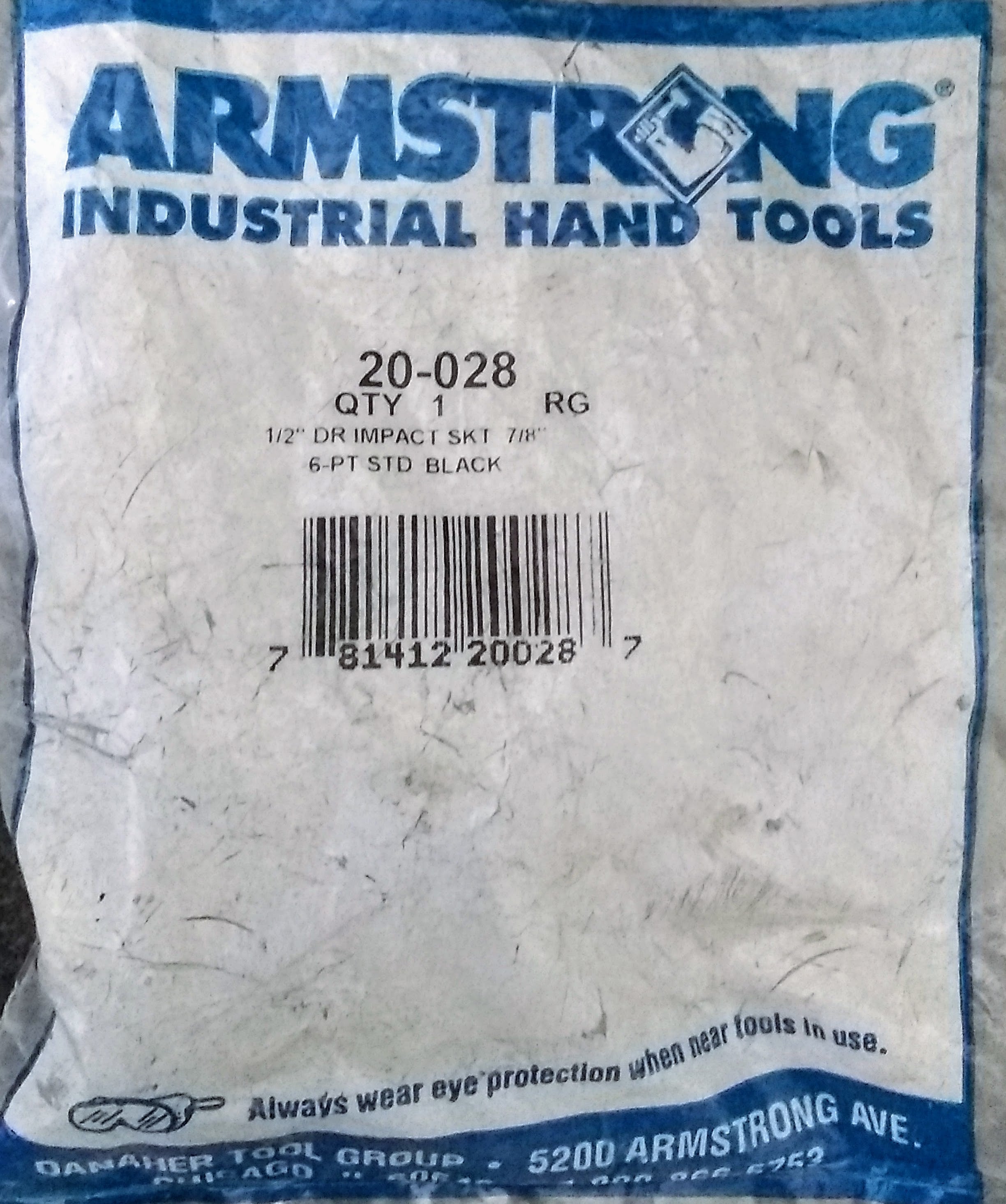 Armstrong 20-028 7/8″ Impact Socket 1/2″ Drive 6pt USA Supply
