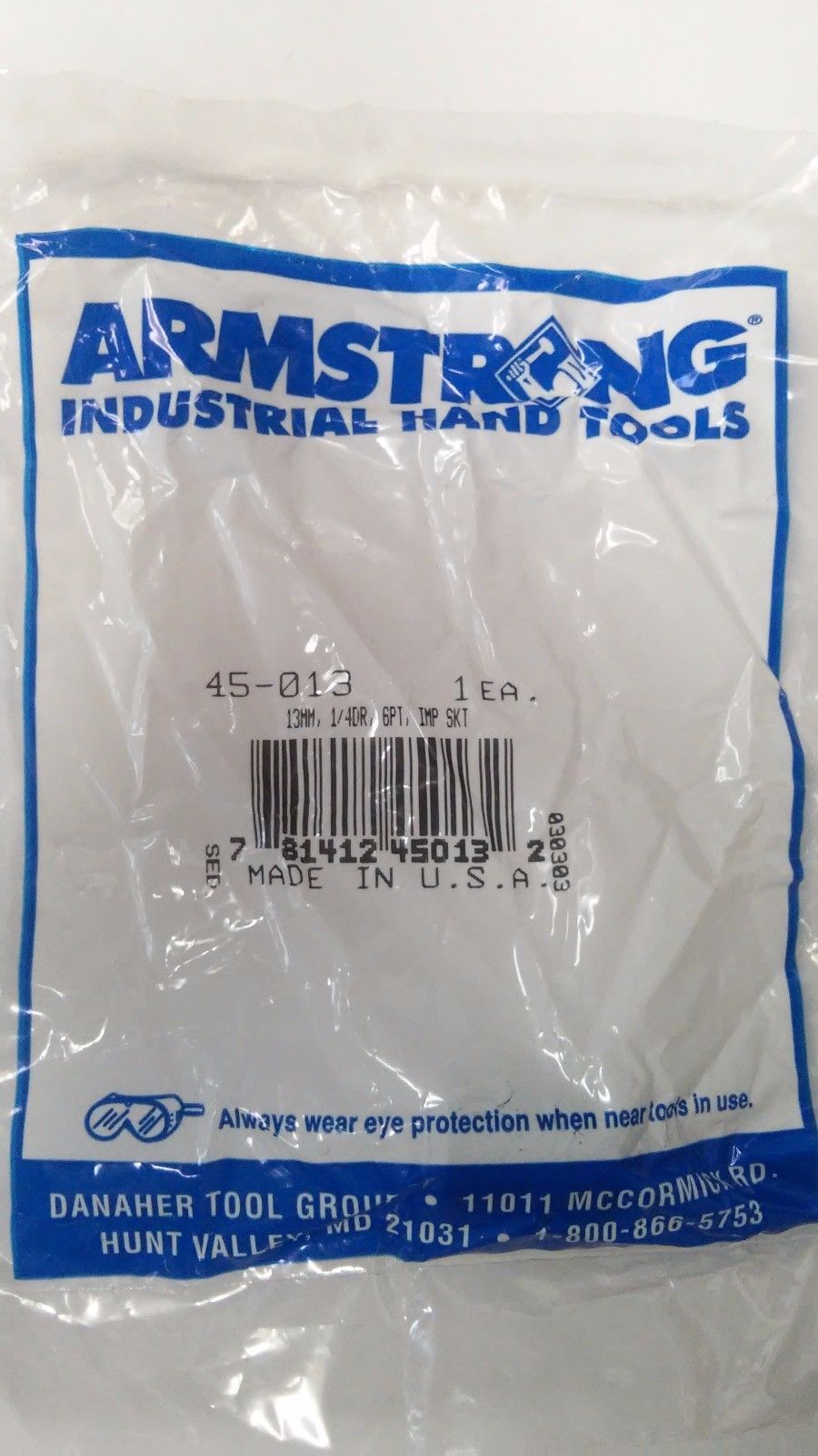 Armstrong 1/4″ Dr 13mm Impact Socket USA 45-013 Hot on Sale