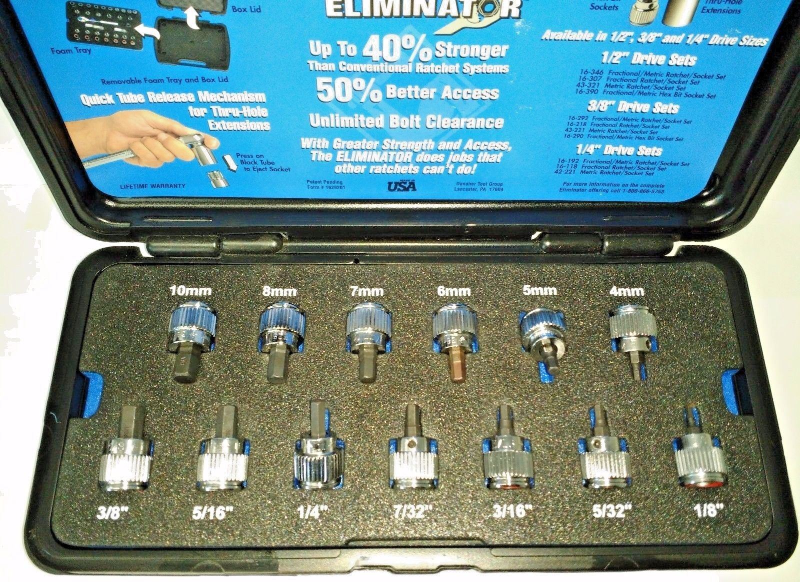 Armstrong 5MH40 Eliminator 13 Piece 3/8″ Drive Metric Hex Bit Set 16-290 USA Fashion