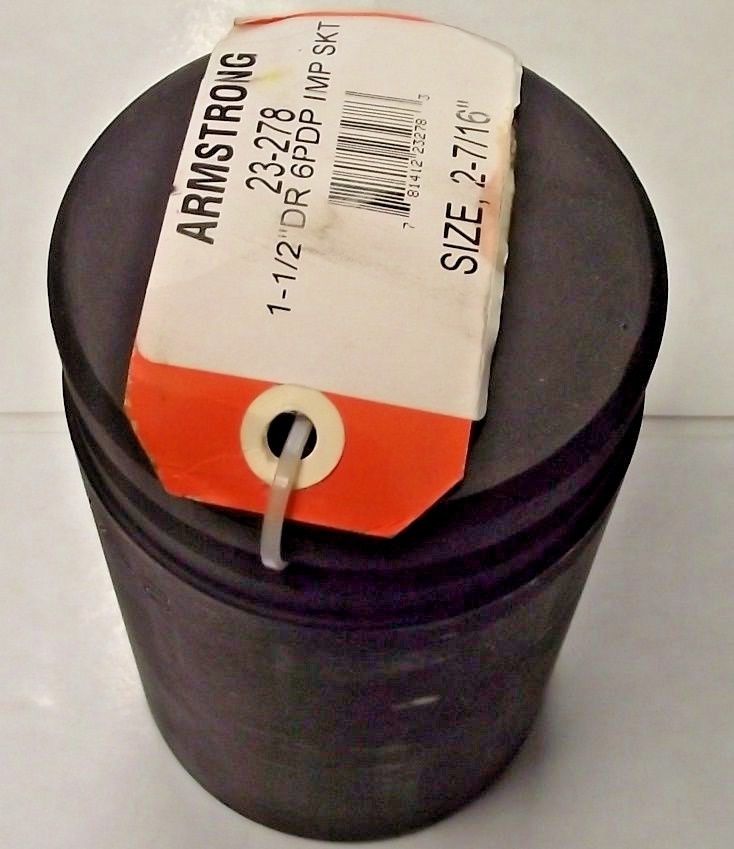 Armstrong 23-278 1-1/2″ Drive 6 Point Deep 2-7/16″ Impact Socket USA #4 Sale