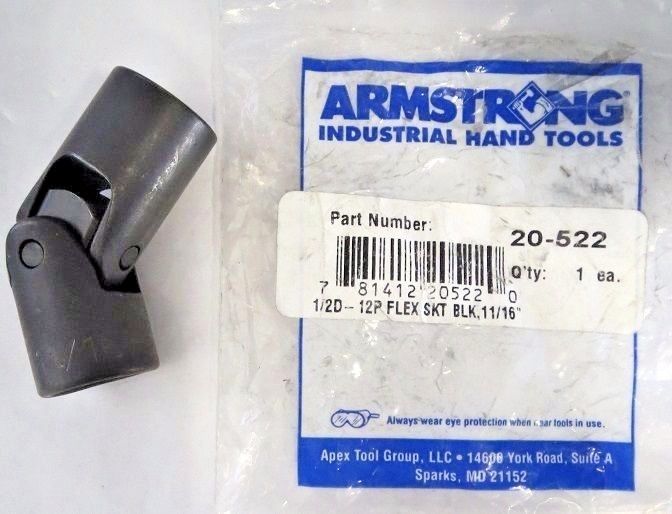 Armstrong 20-522 11/16″ 12pt Flex Socket Black 1/2″ Dr USA Discount
