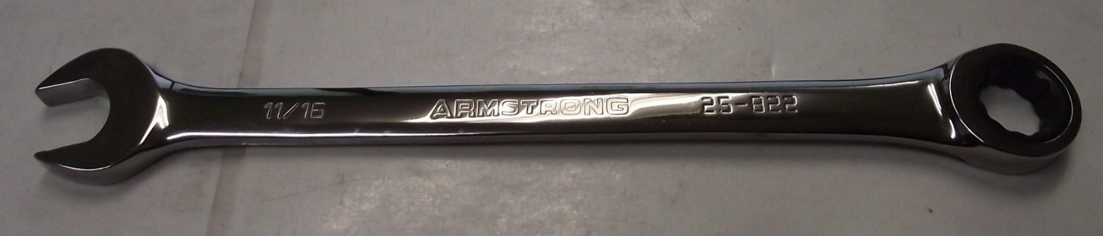 Armstrong 25-822 11/16″ 12 Point Full Polish Combination Ratcheting Wrench USA Hot on Sale