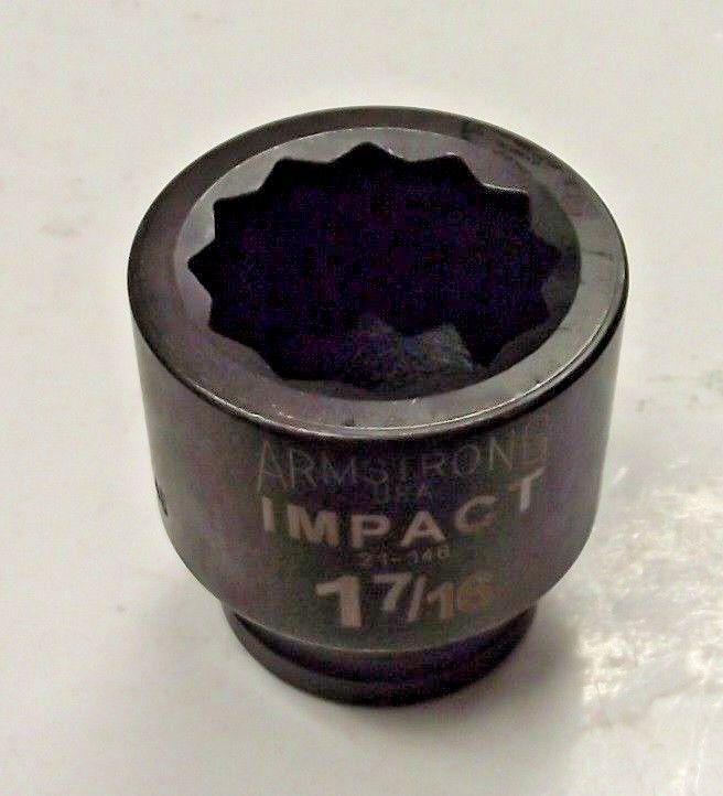 Armstrong 21-146  3/4″ Drive 12 Point Impact Socket 1-7/16″ USA Hot on Sale