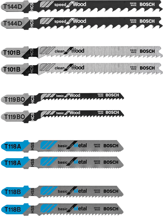 Bosch T5002 10 Piece Wood & Metal Cutting T-Shank Jigsaw Blade Assortment Pack #I-66 Online Hot Sale