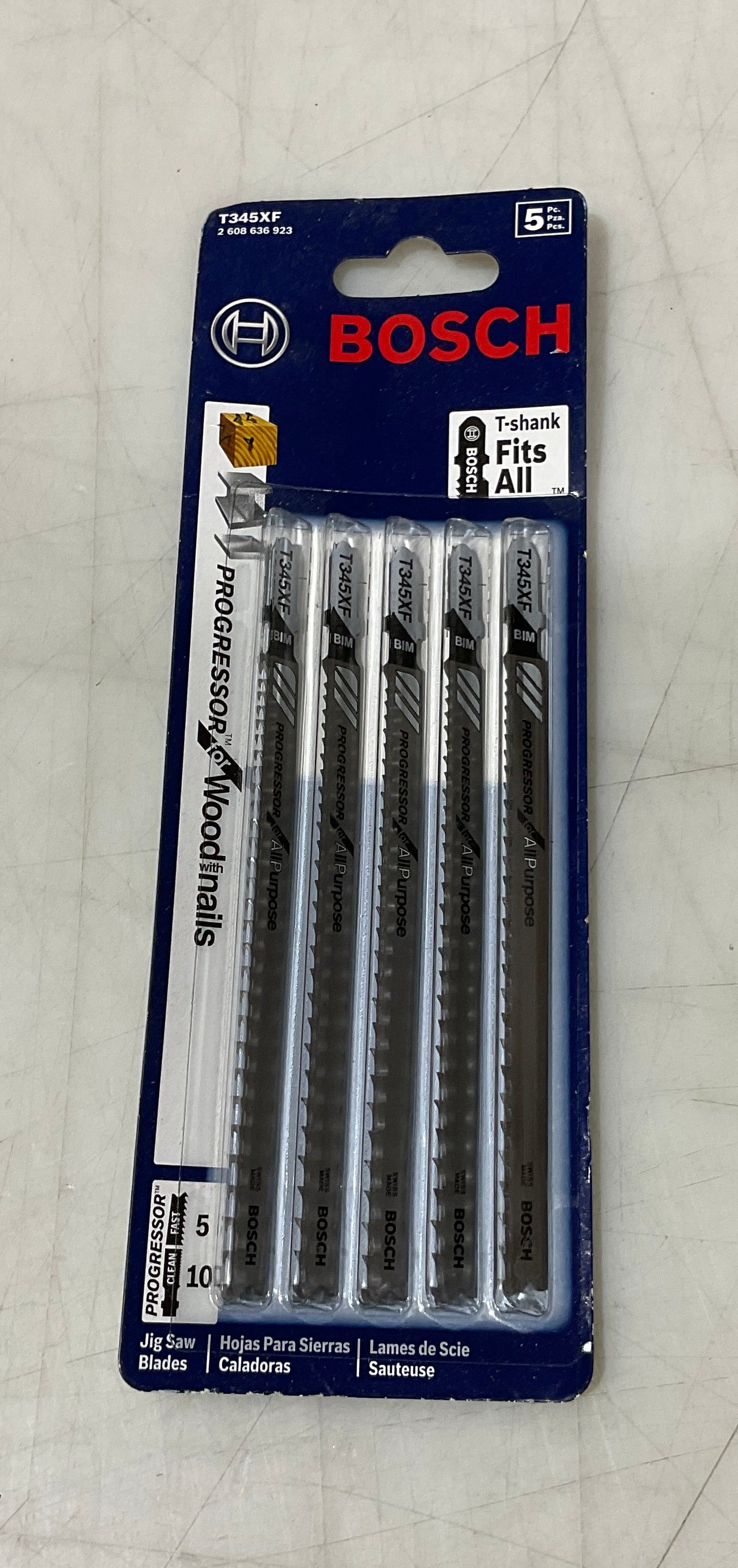 Bosch T345XF 5-1/2″ x 5/10 TPI Progressor T-Shank Jig Saw Blades Swiss 5pk #I-94 Online Sale