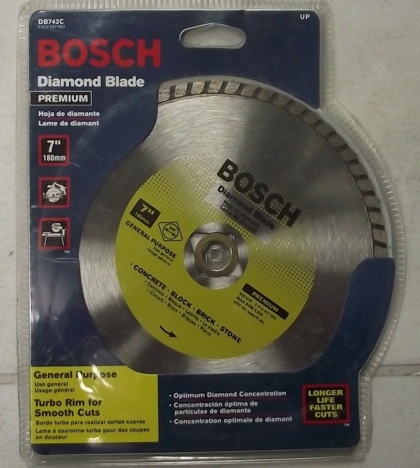 Bosch 7″ DB742C  Premium Diamond Wet Saw Blade Brick Concrete 5/8″ Arbor Hot on Sale