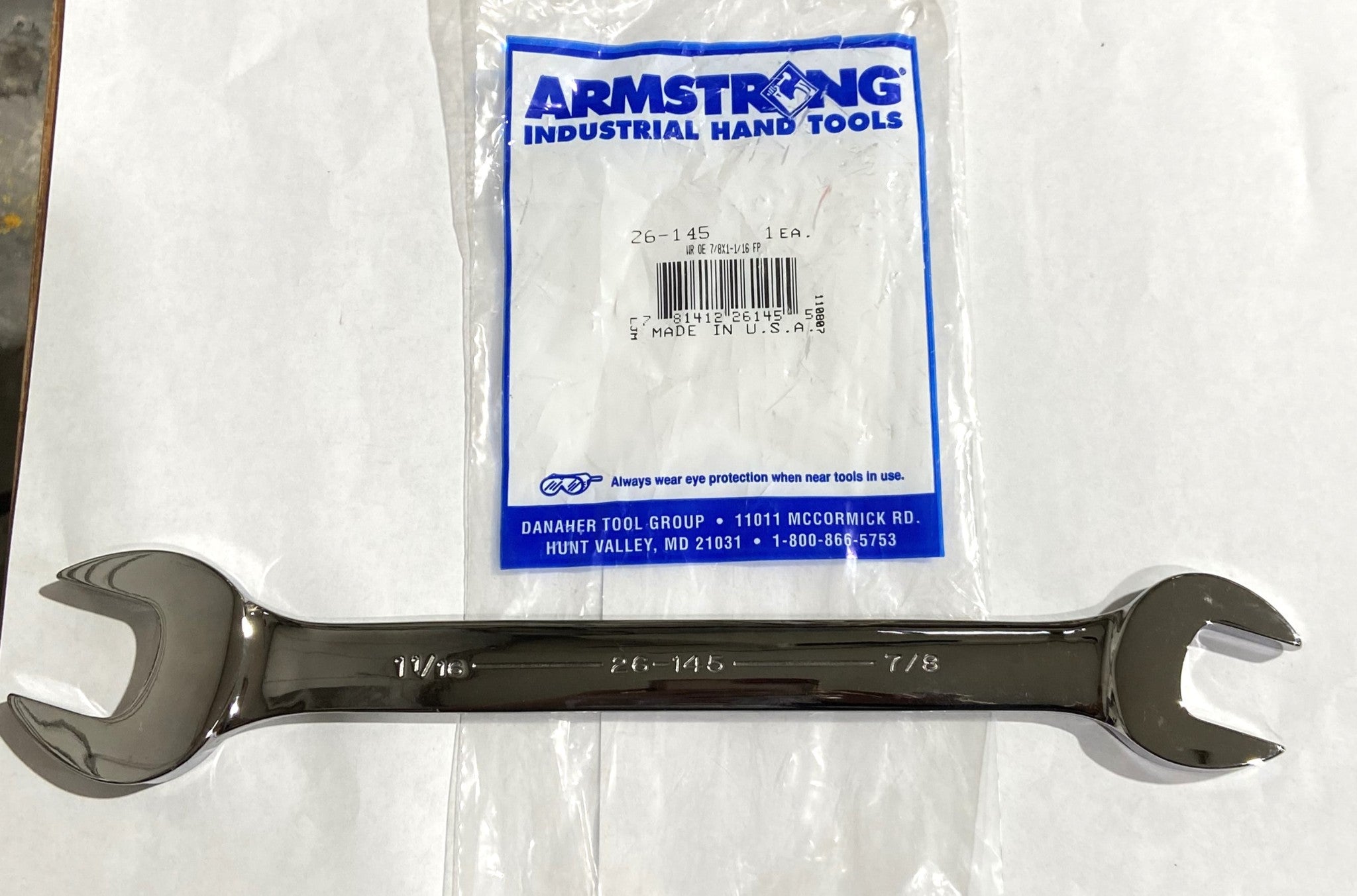 Armstrong Tools 26-145, Open End Wrench 7/8 X 1-1/16″ USA #6 Fashion