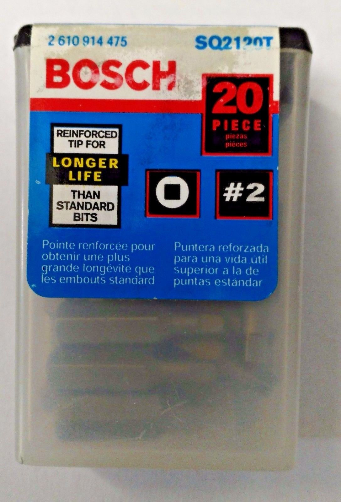 Bosch SQ2120T 20 Pack #2 Square Recess 1″ Bit Tips USA Supply
