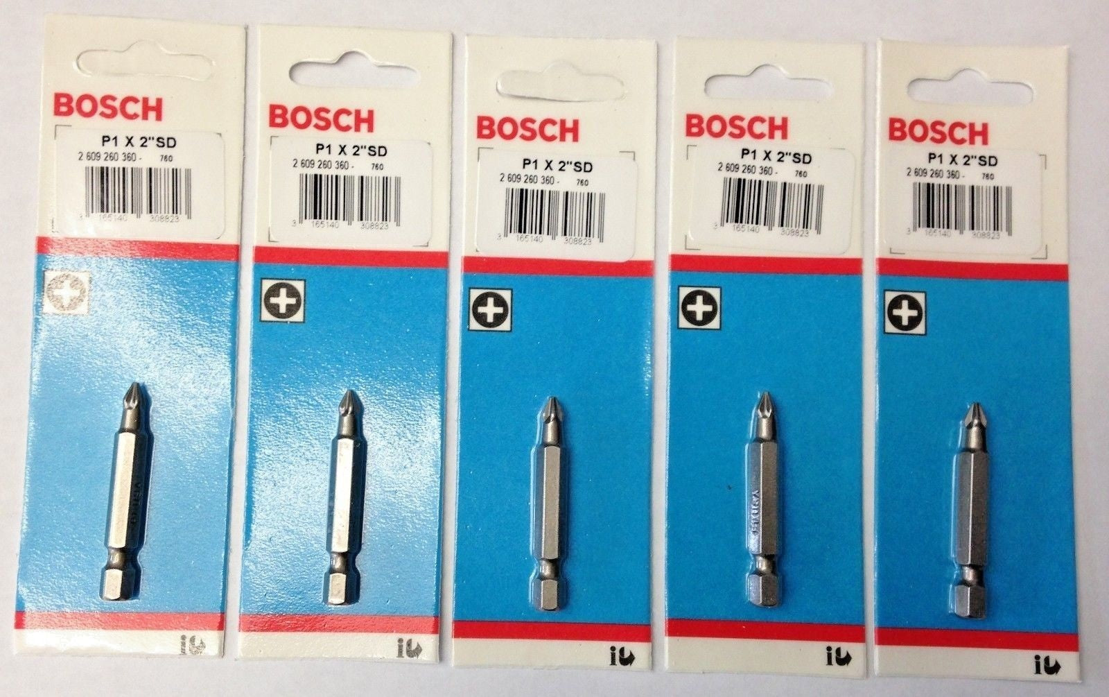 Bosch 2609260360 P1 x 2″ Screwdriver Bits 5 Packs USA Made Fashion