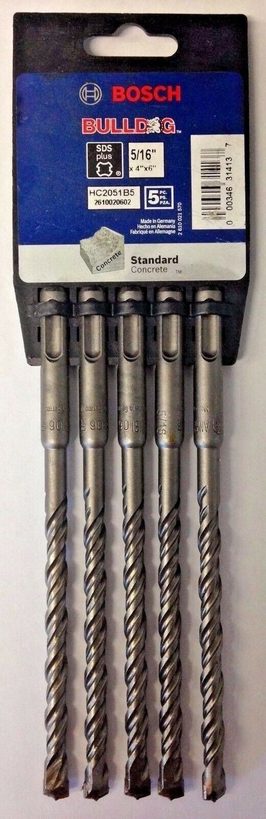 Bosch HC2051B5 5/16″ x 4″ x 6″ SDS Plus Carbide Tipped Shank Drill Bit 5 Pack Supply