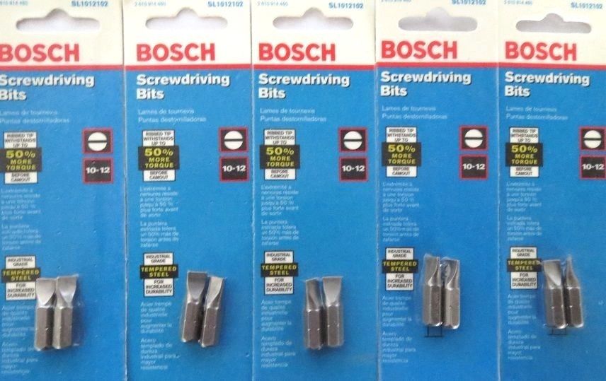 Bosch SL1012102 10-12 Slotted Screw Tips 5 Packs USA on Sale