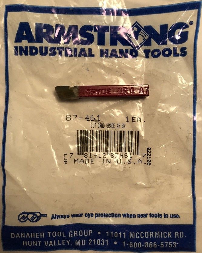 Armstrong 87-461 Carbide Cutter Grade A7 USA Hot on Sale