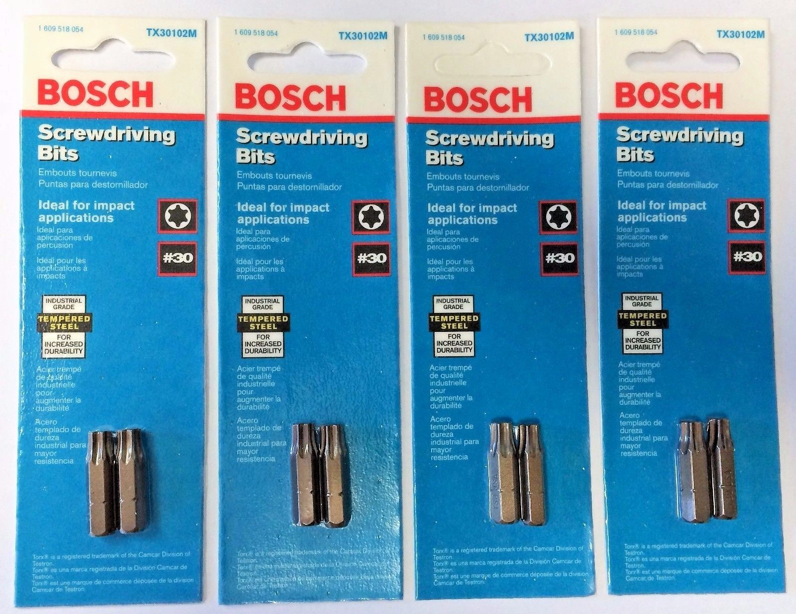 Bosch TX30102M TX30 Extra Hard Torx Insert Bits 1″ USA 8 Bits 4 Packs Hot on Sale