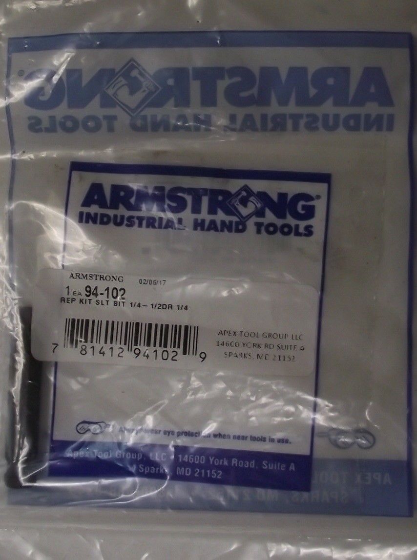 Armstrong 94-102 1/4″ Replacement Kit Slotted End for 1/2″ Drive USA Fashion