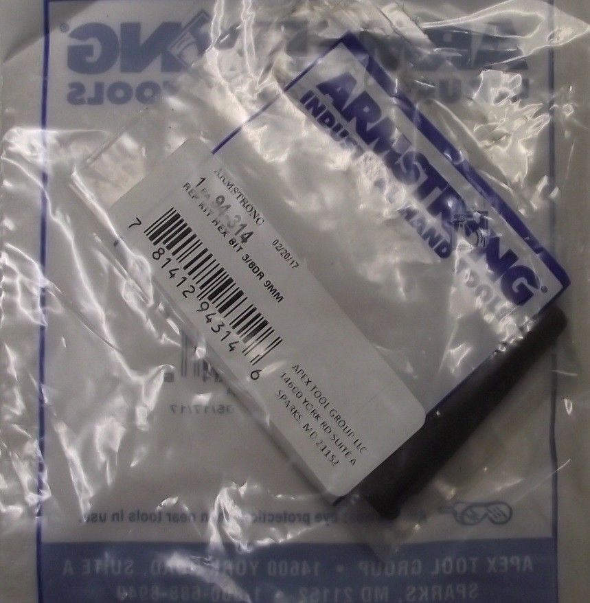 Armstrong 94-314 Replacement Hex Bit 3/8″ Drive 9mm USA Fashion