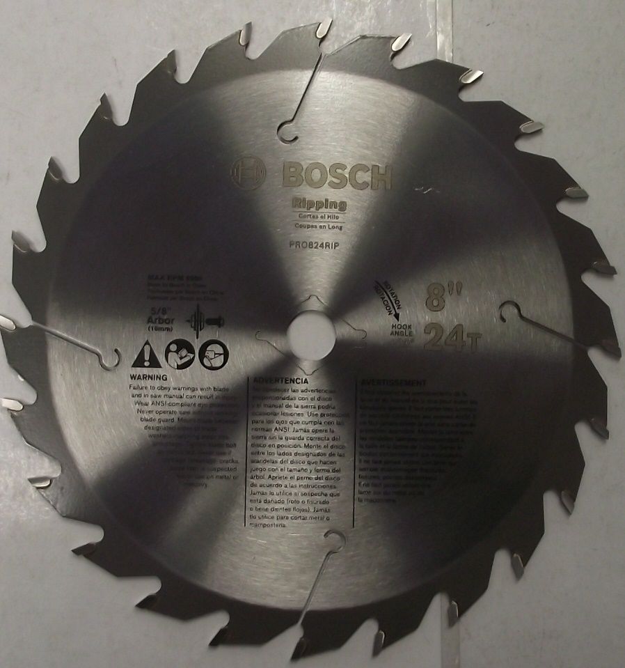 Bosch PRO824RIPB 8″ x 24T ATB RIP Carbide Saw Blade 5/8-Inch Arbor Supply