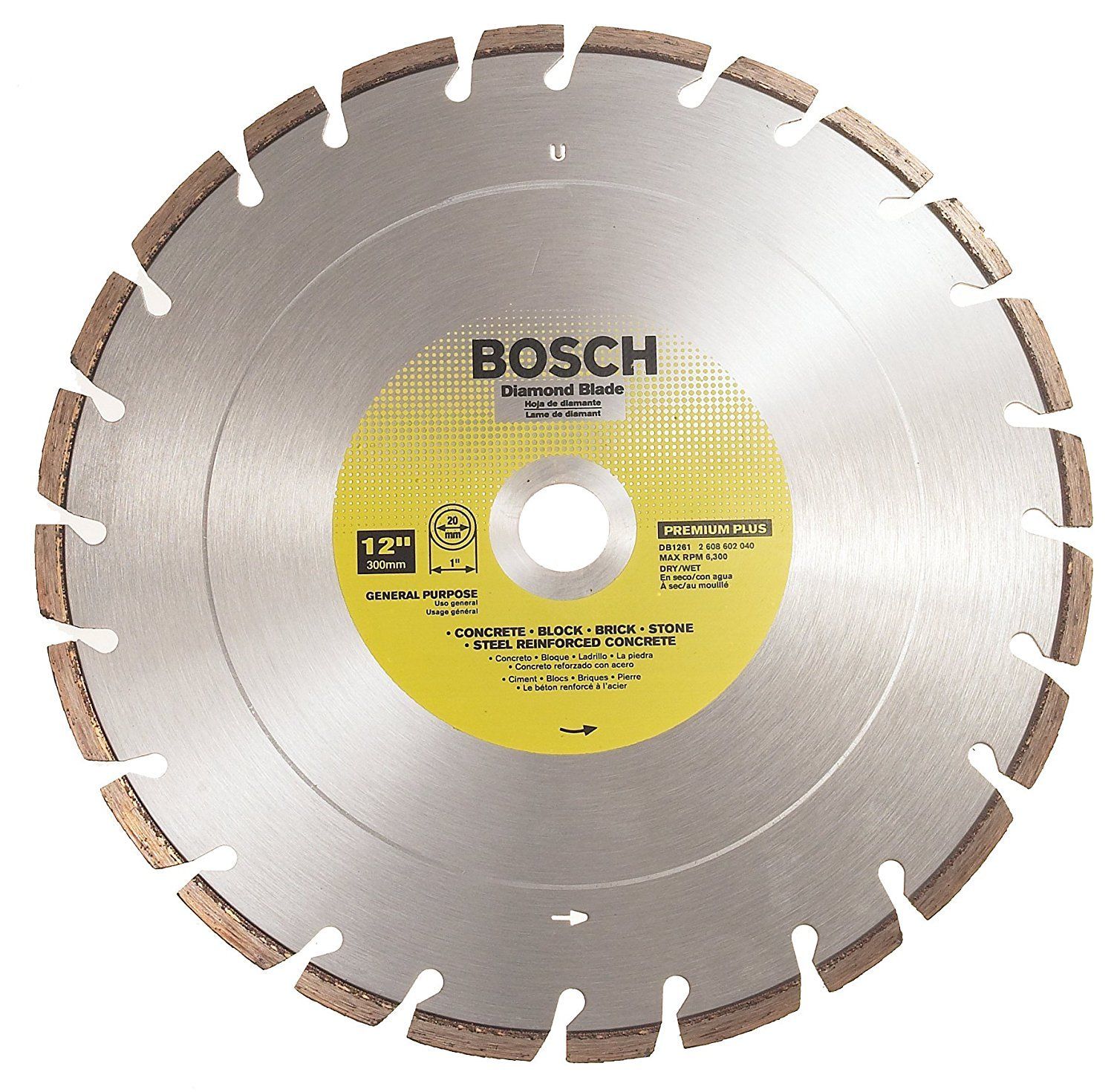 Bosch DB1261 12″ Premium Plus Dry / Wet Cutting Segmented Diamond Saw Blade Fashion