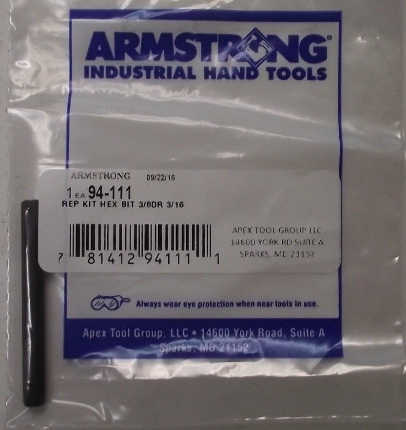 Armstrong 94-111 3/16″ Replacement Hex Bit For Socket USA Sale